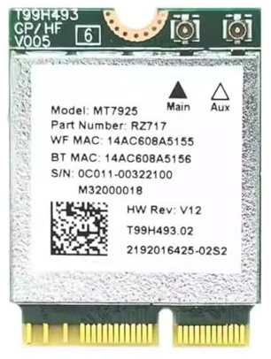 Wi-Fi 7 MT7925 Scheda di Rete Lan Adattatore Wifi 2400Mbps M.2 Chiave Z4R0 10/11 Adattatore Linux 2.4G Per Win Wifi 5G E