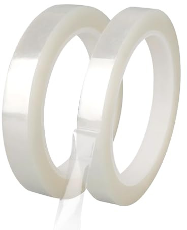 Qrity 2 Stück Isolierband Wasserdichtes Klebeband, 10mm x 66m Kabelbaum Klebeband, Klebebänder für Elektrisches zum Basteln, Transparent