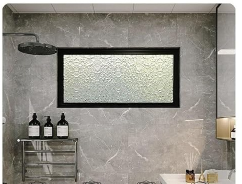 Koncey Ventana Abatible Giratoria, Ventanas De Iluminación Y Ventilación, Marco de Aleación de Aluminio para Baño, Dormitorio, Sala Estar(Negro,L 80 x H 40 CM)