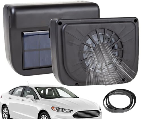 Solar Powered Car Fan - FFAN Solar Vent | Auto Window Exhaust Fan for Cooling | Windshield Air Circulation Radiator | Fain Cooler
