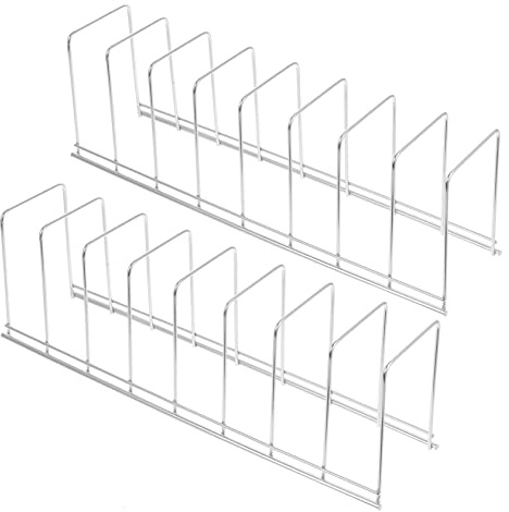 LOPUNER Portapiatti in Acciaio Inossidabile 2 Pezzi Organizer per Coperchi e Vassoi Scolapiatti Robusto per Cucina Design Semplice Riporre Utensili
