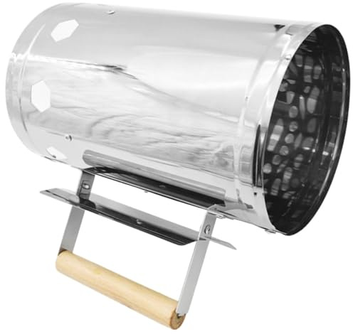 HIAKDOFT Holzkohle-Kamin-Starter Holz Für Outdoor-Grillen Effizienter Grillanzünder Mit Optimaler Luftzirkulation Für Schnell Brennende Holzkohle