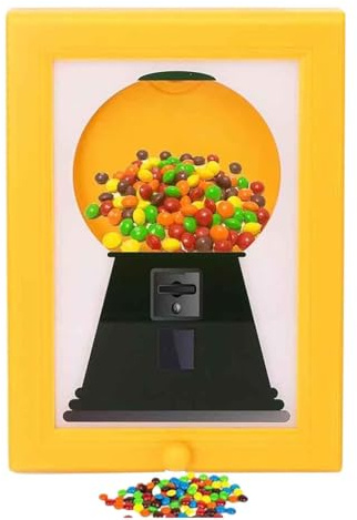 Sweet Dispenser Picture Frame, Funny Acrylic Gumball Machine Frame, Wall Mounted Candy Dispenser Picture Frames, Creative Sweet Dispensers Machine Frames, for Candy Lover Gift