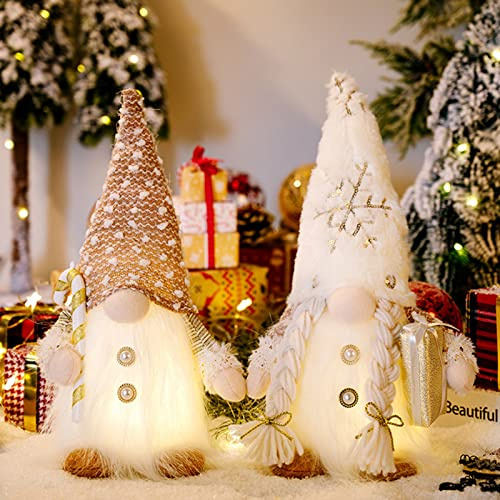 2 Stück Weihnachtsdeko Beleuchtet Wichtel, Weihnachtswichtel Wichtel Figuren, Weihnachten Dekoration Weihnachten Deko LED Weihnachtsschmuck Wichtel Weihnachtsdeko Innen für Tischdeko