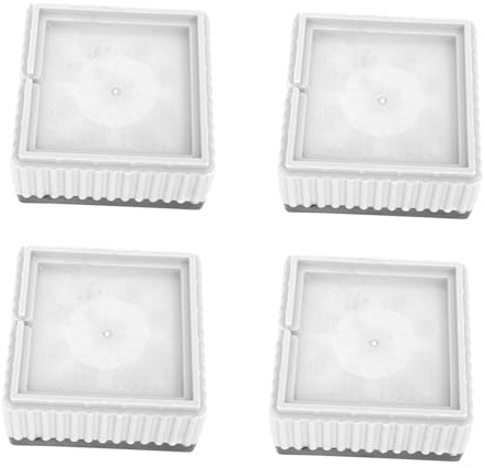 DIYEAH 4 Piezas Alzadores Cuadrados Antideslizantes para Lavadora y Nevera Base Elevada Resistente Amortiguadores de Vibración y Protección para Muebles y de Unidades