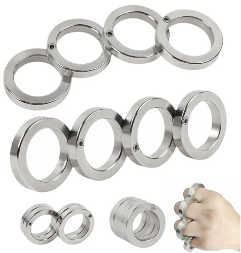 2 Pcs Folding Finger Ring 4-Finger-Triggerring Faltbarer Fingerring Stimming Ring Skills Ringe Reduziert Stress, Lindert Ängste, Klein und Tragbar