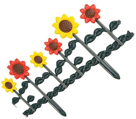 SEWACC Recinzione da Giardino in Plastica Decorativa a Forma di Girasole Bordura per Aiuole Esterne Riutilizzabile Recinzione Temporanea per Prato e Cortile Facile da Installare per
