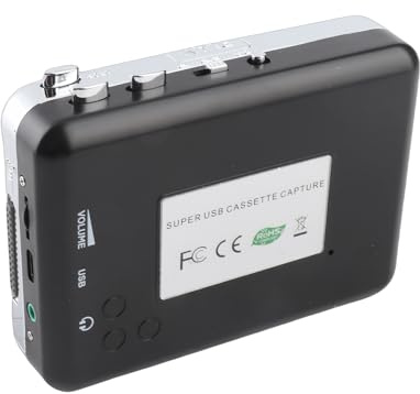 Aumotop Convertitore USB da Nastro a MP3 Lettore Musicale Portatile per Vecchi Brani Adattatore di Acquisizione per o Viaggiatori in Auto