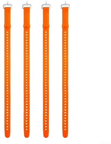 Cinghie in gomma resistenti alla temperatura con fibbie antiruggine per uso continuo in aree industriali e agricole costiere (45 cm x 2,5 cm arancione)