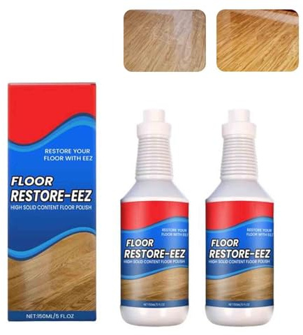 Floor Restore Eez, réparateur de sols en bois dur et stratifié – 150 ml, protège et entretient les planchers en bois, vernis pour planchers en bois, huile pour bois (2 pièces)