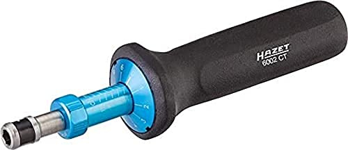 HAZET Drehmomentschraubendreher 6002CT, 1/4 Zoll (6,3 mm) Sechskant | Abtrieb 1/4 Zoll (6,3 mm) Sechskant hohl, DIN EN ISO 6789, Länge 170 mm, Genauigkeit 5 %, 202 g, Skalenteilung 0.01 Nm