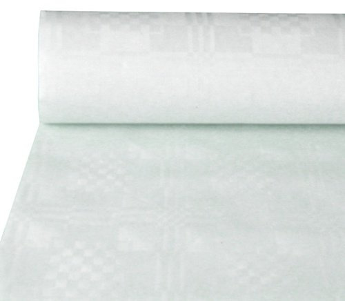 PAPSTAR Papiertischtuch mit Damastprägung Weiss 50m x 0,8m 6 Rollen 12545