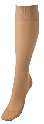 COMPRESSANA Calypso 140 den - Feinstrick Stützstrümpfe - nahezu blickdichtes, feines und glattes Maschenbild - effektive Stützwirkung mit 15-18 mmHg Kompression (Stütz-Klasse 3) - Größe V - Farbe silk - 1 Paar