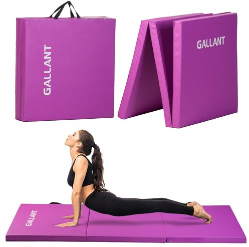 Gallant Foldable Gymnastics Mat - 6ft Long and Tri Folding, 5cm Thick High Density Foam, Non Slip and Easy to Clean - Tumble Exercise Crash Equipment for Kids