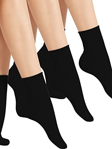 Golden Lady Calzino taglio al vivo. 6 paia Calzini sportivi, Donna, Nero (Nero 099A), One Size (Taglia produttore:Unica)