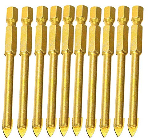 10Pcs 4mm Tungsten Tile Drill Bit Set Carbide Drill Bit Glass Ceramic Flat Spear Head Drill Bit