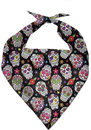 chaqlin Hundehalstuch mit Totenkopf-Motiv, für kleine und mittelgroße Hunde, Welpen, Haustiere