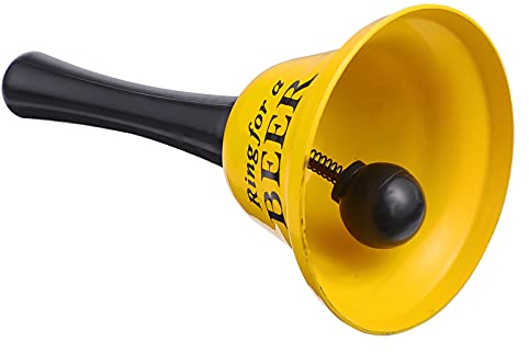 Amosfun Handglocke Metall Rezeptionsglocke Tischglocke Gelb Mehrzweck für Abendessen Hotelservice Meditationsgebet Haustiere Esszimmer Hochzeitsfeier Weihnachtsfeier Kostüm Party Festival