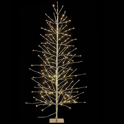 Gruppo Maruccia - Albero Natalizio Luminoso Oro con 232 Luci Led Bianco Caldo - Artificiale, Stilizzato - Altezza 1,8 Metri - 107 Rami