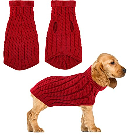Suéter para Perros Jersey para Perro Abrigo de Invierno con Cuello Alto para Perros Ropa Cálida para Mascotas Disfraz de Punto para Clima Frío Cachorros Gatos Perros Pequeños