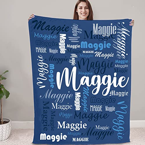 NIBESSER Personalisierte Decke mit Namen oder Wunschtext Kuscheldecke Kinder extra weiche softe Sofadecke/Wohndecke Personalisiert Geschenke für Geburtstag, Weihnachten