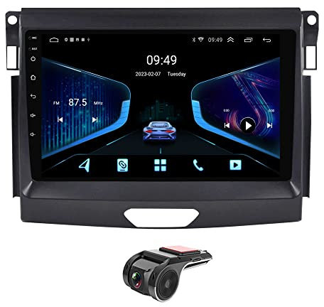 DVR+9 For Ford Ranger 2015-2020 Android 11 Car Stereo DAB+Radio Carplay Head Unit GPS Sat Nav Android Auto Bluetooth Touch Screen Car Multimedia Player USB DSP GPS Navigation WiFi+SWC+FM/AM Radio