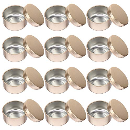 FOMIYES 50ml Runde Metall Kerze Dosen Kerze Machen Gläser 12 Stücke Groß Leere Behälter