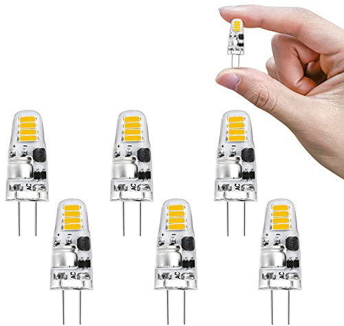 Ampoules LED G4 Blanc naturel 4000K AC/DC 12V 1.2W pour remplacer les ampoules halogènes 15w,Ampoule à économie d'énergie G4 Led à culot à broches,pour chambre,cuisine,hotte,salle à manger(pack de 6)