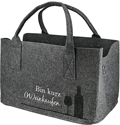 GMD Living Filztasche '(W) einkaufen', Farbe:dunkelgrau