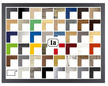 Montana Deluxe Bilderrahmen Posterrahmen 48x68 cm Puzzlerahmen Graphit Dunkelgrau Farbgruppe A Klares Kunstglas