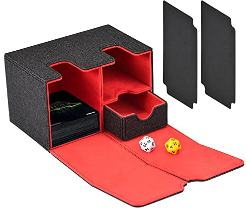Weigudoc Boîte de Jeu pour Cartes Magic the Gathering, Boîte à Cartes pour 200+ Cartes avec Compartiment, Compatible avec Cartes MTG TCG Commander PTCG pour Collectionner et Échanger