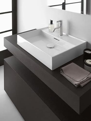 LAUFEN Kartell Aufsatzwaschtisch, 1 Hahnloch, mit Überlauf, 500x460mm, H8163327581041, Farbe: Graphit matt
