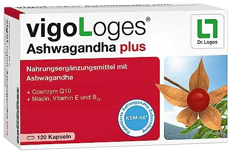 vigoLoges® Ashwagandha plus - 120 Kapseln - Nahrungsergänzungsmittel mit Ashwagandha