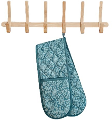 Catherine Lansfield Kitchen Majestic Stag Cotton Double Oven Glove Green