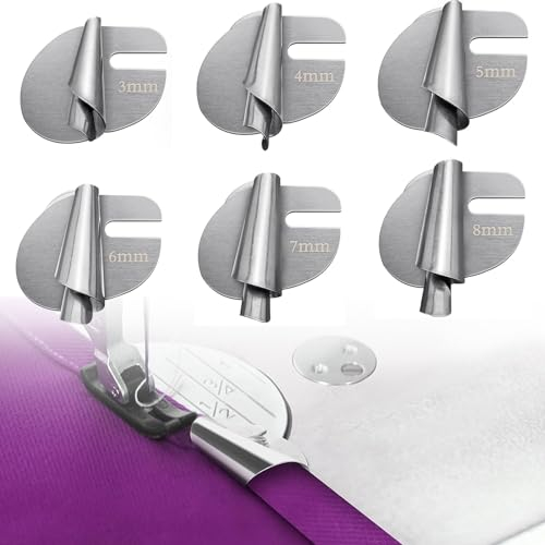 Nähfuß für Rollsäumer,6 STK Sewing Rolled Hemmer Foot Universal, Nähmaschinenfüße,Nähfuß für overlock-nähmaschinen,Rolled Hem Presser Foot,Sewing Machine Presser Foot 3-8mm für Home Industrial