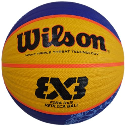 WILSON FIBA 3X3 Paris 2024 Replica Ball WZ3015001XB, Unisex, Basketball, Yellow/Blue/Black, 6