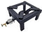Crisalide® - Hornillo de gas de exterior, de hierro fundido, 4 patas, súper resistente, apto para todo tipo de ollas, quemador de hierro fundido con regulador, encendido rápido, negro (40 x 40)