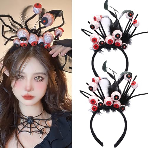 XineYuor LED Halloween Haarreif,2PCS Kopfschmuck Halloween Haarreif Beleuchtung Halloween Haarschmuck Stirnbänder Haarband für Kinder Damen Herren Karneval Maskerade Party Cosplay Dress-up (A)