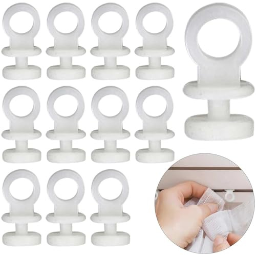 100 Pcs Curtain Track Gliders, Plastic White Curtain Hooks, Effortless Gliding Curtain Rail Slider Hooks Rollers for Window Door Shower Curtains