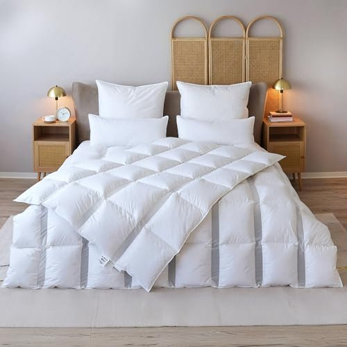 BEFA NATUR Made in Germany Clima Gänsedaunendecke 135x200 cm aus 90% Gänsedaune und 10% Gänsefeder, Winterdecke, Allergiker geeignet (Nomite), Öko-Tex 100 Klasse 1, EN Standart 12934, Downpass