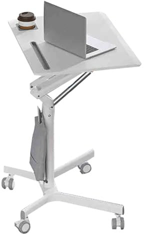 ZYZSY Holz-Podium, mobiles tragbares Stand-up-Rednerpult mit breiter Lesefläche, Rednerpultkanzel auf Rollen, höhenverstellbar, Für Hochzeiten Und Klassenzimmer(White)