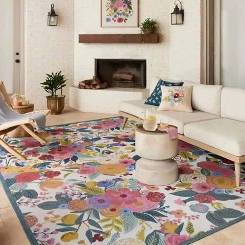 Tappeto per soggiorno Arte classica floreale Decorazione per la casa Tappeto morbido Antiscivolo Camera da letto Comodino Grande area Tavolino da caffè Tappetino da pavimento 240*300cm(95×118in)