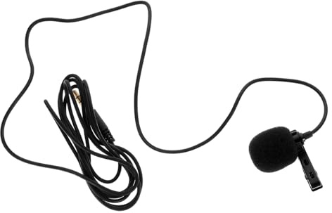 Warmhm Lapel Condenser Microphone Omnidirectional Lavalier Mic with 1.5m Cable for Smartphone Pc Camera Podcast Recording Vlog and Remote Teaching