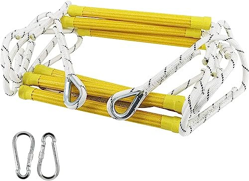 LUMSGN Échelle de Secours en Corde pour Maison et extérieur, échelle de Secours de 2 à 9 étages pour s'échapper par la fenêtre et Le Balcon - 25 m/82 pi