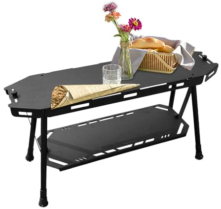 Table Pliante pour Le Camping, Table Pliante extérieure,Racks Portables en en en Aluminium léger - Station Mince de Cuisson de Cuisson Compact Easy Assembly Camp Shelf pour la Maison,
