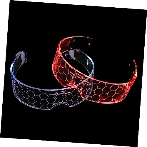 Beavorty 2 Stück LED Leuchtbrillen für Partys Festivals Feiern Neonfarbene für Disco Halloween Weihnachtsfeiern mit Lustigem Design Einfachem Tragekomfort