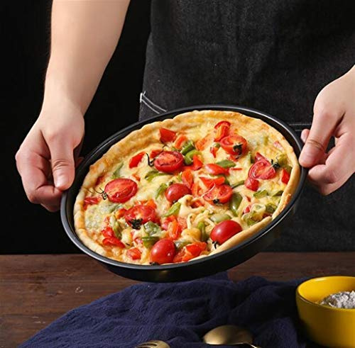 Ymnilian Pizza Tray, Pizza Trays for Oven 6/8/10 inch Non-Stick Pizza Pan Bakeware Carbon Steel Pizza Plate Round Deep Dish Pizza Pan Tray Mold Mould Baking Tools(Brush Shovel Knife)