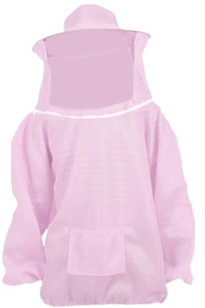 Dickly Imkeranzug Jacke mit Schleier mit belüfteter Kapuze Kostüm Schutz Schutzausrüstung Imkeranzug Überzieher, Rosa