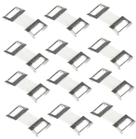 TOGEVAL 100 pièces Clips de Fixation Élastiques Aluminium Boucles à Crochet Blanches pour Bandages Sangles et Agrafes de Compression Accessoires Pratiques et Compacts
