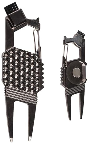 Duroecsain Reparaturwerkzeug für Golf-Pitch, Golfballmarkierung, tragbar, Metallic, leichter Flaschenöffner und Rillenreiniger für Golfer